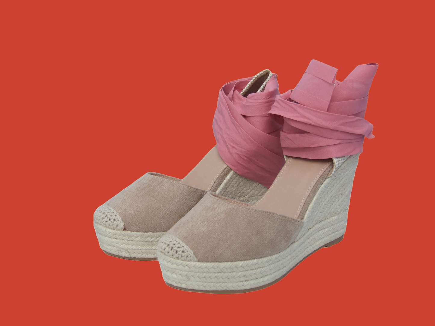 SANDALIAS DE YUTE PUNTERA DE TELA COLOR VISÓN